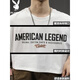 Playboy; PLAYBOY2025 white new short-sleeved T-shirt for men loose fashion brand summer pure cotton half-sleeved American ins heavy men's T-shirt HST1518 white 3XL weight 180-200Jin [Jin equals 0.5 kg]