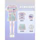 FIDQIOG女童夏季速干运动套装冰丝短袖网球羽毛球训练服 9889棉T恤+4353彩色 150 cm
