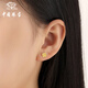 Chinese jewelry four-leaf clover gold earrings for women, pure gold crushed ice earrings, gold earrings, birthday and anniversary gifts for girlfriend and wife, pure gold four-leaf clover earrings + brand gift box, gold weight about 0.7g