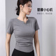 麦娅洛冰丝t恤女短袖加大加肥大码胖mm200斤运动瑜伽服上衣健身跑步速干 1592#灰色 M 【80-100斤】
