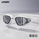 UMAYumay Swimming Goggles HD Anti-fog and Waterproof Unisex Snow Rock White - Upgraded Integrated Nose Bridge Flat Light