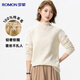 Lomon [100% lana] Pure Cardigan Ladies Lace Half Turtleneck Otoño e invierno Nuevo suéter de suéter de punto para mujeres para mujeres