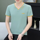 UNI QLO Uniqlo's same summer men's short-sleeved T-shirt pure cotton trendy and versatile V-neck young handsome top thin style Uniqlo black QY693 M