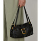 Anysmic Luxury Bag Damenbeutel 2025 Neue Style Unterarm Frauenbeutel Echtes Leder geschnittene Frauen Umhängetasche Nische Handtasche Deep Black [Geschenkboxverpackung]