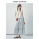 
VEGA CHANG [Single-piece necklace] shirt for women 2025 new summer flying sleeve hollow lace-up sweet sleeveless shirt shell white (shirt) L