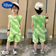 Disney casual boy fashion suit 2025 children's fashionable loose summer sleeveless trendy comfortable clothes baby boy 1047 [white] set 90
