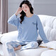 Pang Donglai Supermercado DL [En venta] Pajamas para mujeres en primavera Invierno de algodón puro Pantalones de manga larga Ropa para el hogar 2025 Nuevo estilo Off XB9934 Women's Style 195 4xl Código [175-200Jin [Jin equivale a 0.5 kg]]]