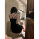 Sexy women's pajamas in summer new style with chest pad suspender nightgown for ladies pure slim and solid color student home clothes 686 gray suspender skirt [with chest pad] M [Suggested 95 Jin [Jin equals 0.5 kg]]