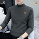 Camisa de la base del cuello de media algodón de algodón (Tucano) Camiseta de algodón medio alto para camiseta de manga larga de manga larga para hombres Camiseta para hombres de cuello medio y otoño para hombres fuera de la ropa de otoño LH-PYPC6187 Charcoal Grey M [sugerido 100-115 Jin [Jin equivale a 0.5 kg]]