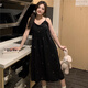 Pijama modal con almohadilla de pecho para mujeres en verano 2025 Nuevo puro algodón de algodón sospechoso camisón lino de algodón tejido integrado lindo y dulce jdx_9923# falda de suspensión tulip