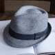Tochino wool top hat men's middle-aged and elderly fashion autumn and winter dad hat British retro gentleman black adult jazz hat trend light gray YB086
