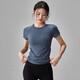LULULOMDDW quick-drying yoga wear short-sleeved summer thin slim fit breathable running training top Pilates sports T-shirt dark purple L