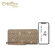 金利来（Goldlion）钱包长款女轻奢新款时尚手拿包印花多功能零钱包女钱夹手包 卡其