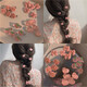 Summer Japanese and Korean sweet handmade hairpins pink strawberry fruit braided hair accessories camellia lace hairpins F8073-1#Camellia/1 piece