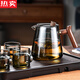 
VIERUODIS imported quality teapot single pot brewed tea household glass tea set high temperature filter brewed teapot tea water Single pot smoke cyan + 2 smoke cyan small cups 15850ML 501mL (inclusive) - 600mL (inclusive)