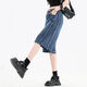 Yuyan Jeans Sommer Frauen kleine Menschen Sommer dünne hohe Taille kleine Menschen Jeans Frauen großer Größe loser gerader neuer Retroblau [9273] 34