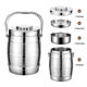 Hua Muxi Insulated Bucket Three-layer Insulated Lunch Box Large Capacity Stainless Steel Insulated Pot with Cover Lunch Box Can be Portable 1.6 Drum Type Three Layers 1 Person No Package