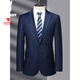 Playboy Worsted Wool Cashmere Mulberry Silk Suit Men's Slim Plaid Business Suit Work Formal Men's Jacket Blue XL 180