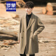 Romon (Romon) Bright-Line-Design doppelseitiger Wollmantel für Herren-Mitte des Herbstes und Winterkaschmirwolle, verdickte Windbreaker-Jacke für Männer grau-grüne XL (145-165jin [Jin ist ungefähr 0,5 kg])