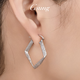 GsunG platinum rhombus earrings for women, new PT950 fashionable pure platinum square earrings as a Chinese Valentine's Day gift for my wife. Rhombus earrings, about 5.3 grams, 2.4 cm inner diameter, pre-ordered
