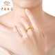 Chinese jewelry plain gold ring women's pure pure gold glossy ring birthday and wedding anniversary gift for girlfriend and wife pure gold ring + brand gift box 18# ring mouth gold weight about 0.5g