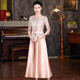 Hengyuanxiang champagne color happy mother-in-law wedding banquet dress 2025 summer new retro wedding noble young mother high-end dress champagne color M
