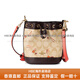 
Coach Bucket 16 letter logo nameplate love print drawstring classic jacquard leather bucket bag handbag gift box (basic + black counter gift box)