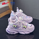 Warrior children's cotton shoes girls princess style plus fleece shoes winter warm running shoes for middle and older children WZ-C223L Purple 31