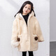 Tutu Little Elephant Girls' Thick Jacket Autumn and Winter Children's Warm All-in-One Velvet Coat Off-White 140 Height About 140cm