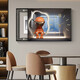 Chengzi Light luxury electric meter box decoration painting with clock distribution box cover without holes Modern simple hanging painting Astronaut clock K11965 45*35cm (block 35*25) black frame with cover