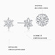 Chao Acer Frosty Snowflake Platinum Earrings Women's PT950 Earrings for Girlfriend's Birthday Gift Priced at RMB 170 0.85g One Pair Contains Silicone Ear Plugs