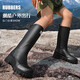 Mujeres Las nuevas botas de lluvia de 2025 con calzado de goma impermeable y sin deslizamiento de mares que no capturan el mar acampar y caminar zapatos de agua de tubo medio (tubo medio) 36