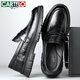 Cartelo mocasines zapatos de cuero para hombres zapatos casuales de negocios transpirables zapatos de cuero de cuero suave de un pie hombres 9925 negros 41