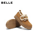 Belle retro fur edge snow boots for women 2025 winter new mall same style comfortable fur casual shoes E5N1DDM5 pre-sale brown 37 (235mm)