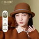 Shanghai Story Women's 100% Wool Felt Hat Autumn and Winter Bowler Hat Warmth as a Birthday Gift for Mom Caramel