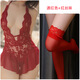 Manyan Sexo Rose de encaje Perspectiva de hilo Conjunto de mono sexy Canteras abiertas sin tentación coqueteo Puro deseo apretado Qqny Purple Single Tamaño