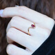 IDC cultured diamond 18K gold pigeon blood ruby ring rose gold wave light luxury twisted arm diamond ring as a gift for girlfriend 18k gold NGTC national inspection certificate 50 points