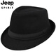 JEEP SPIRIT Top Hat Men's British Gentleman Temperament Old Man Hat Autumn and Winter Top Hat Woolen Top Hat Warm Stage Jazz Hat Middle-aged and Elderly Hat Black/Gentleman Top Hat L (within 57.5-60cm)