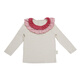 LELE JOVE Nordic style girls long-sleeved contrasting tops to wear with baby autumn clothes 25 new arrivals Pear Blossom White-T-shirt 80 cm