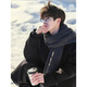 Memaru autumn and winter Korean atmosphere high-end men's gray scarf male birthday gift high-end scarf 2025 new style charcoal gray