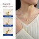 Meluxe 18K gold necklace plain chain sparkling beads chain pin chain for women birthday gift for girlfriend, yellow 18K gold, about 1.4g 0.1g-45cm