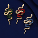 Qianjun 2025 new python brooch, high-end women's exquisite versatile snake-shaped corsage brooch with various designs 1 gold blue