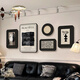 Huaixu Italian minimalist living room decorative painting black and gray high-end sofa background wall hanging painting niche art combination mural JD31576 minimalist charm 30*40/40*50/20*20/30*20/30*40 pvc elegant black edge rounded corner picture frame flat art cloth surface non-reflective