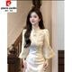 Pierre Cardin New Chinese Style White Cheongsam Dress Women's 2025 Autumn and Winter New Thickened National Style Waist Skirt White Dress (Regular) Version M Recommended 95-105 Jin Jin equals 0.5 kg