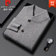 Pierre Cardin high-end men's 100% goat cashmere cardigan autumn and winter new thickened warm sweater sweater jacket gray camel L 170/recommended 115-130Jin Jin equals 0.5 kg