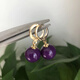 Zhou Runxi Natural South African Shukulai Purple Transfer Beads 18 Earrings Suji Stone Earrings Earrings Earrings Simple Earrings