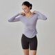 Gigt gentle wind sports long-sleeved T-shirt yoga wear slimming Pilates yoga fitness top lilac purple M