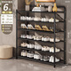 Yiga folding shoe rack door shoe rack household multi-layer iron installation-free storage rack storage rack black 6 layers 70