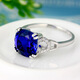 Yiqi Sapphire Ring 925 Silver Plated 18K Gold Inlaid with Colored Gems Colorful Tanzanite Jewelry Ring Women's Accessories No. 8