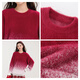 MJ STYLE round neck gradient sweater for women 2025 winter new plush velvet warm and cold-proof all-in-one velvet loose inner sweater